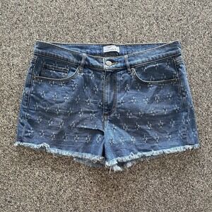 Ann Taylor Loft Jean Shorts Women's 8 28‎ Cut Off Raw Hem Distressed Stretch